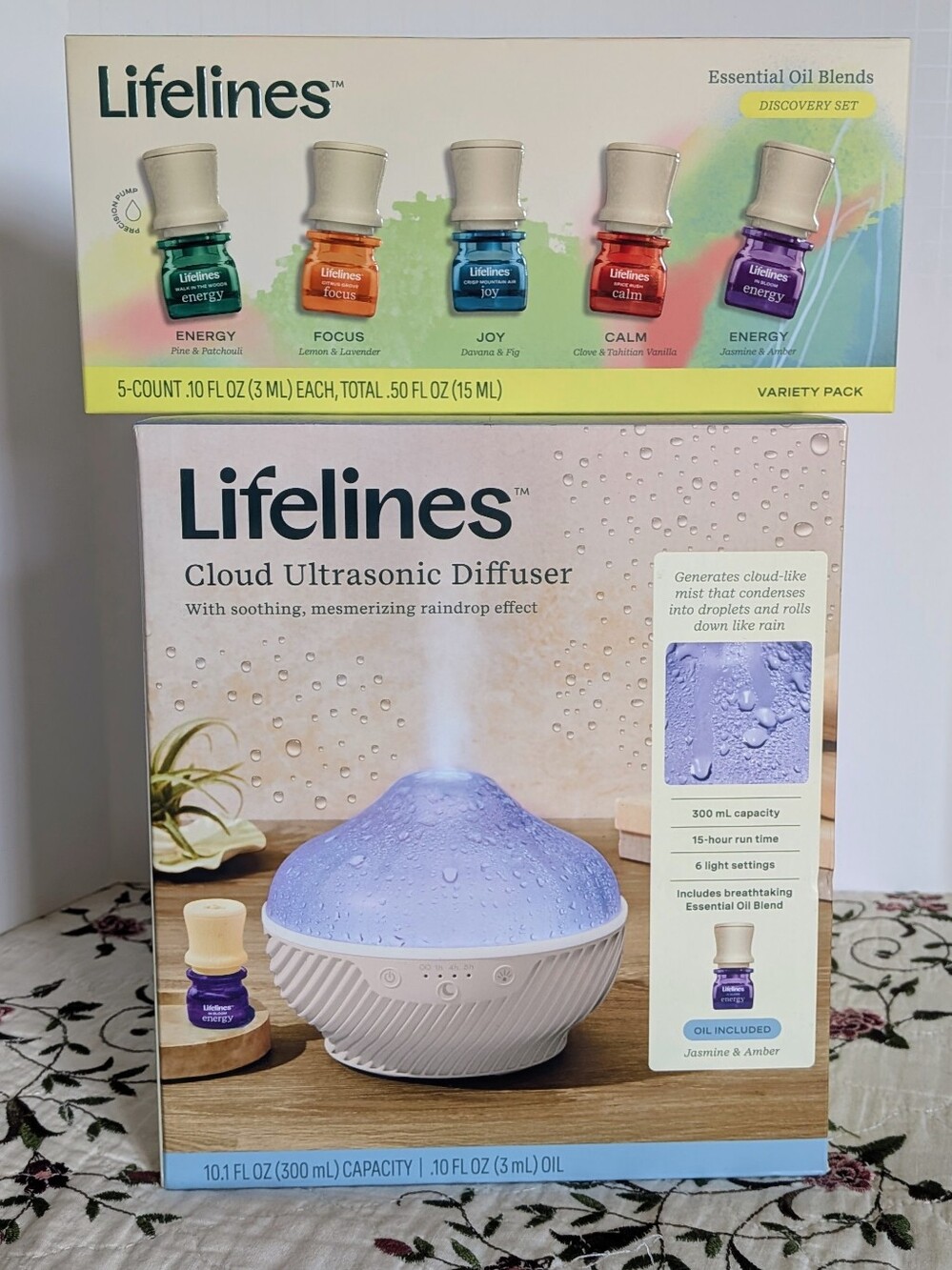 *NEW* Lifelines Ultrasonic Cloud Diffuser & Essential Oils Set